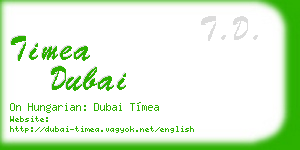 timea dubai business card